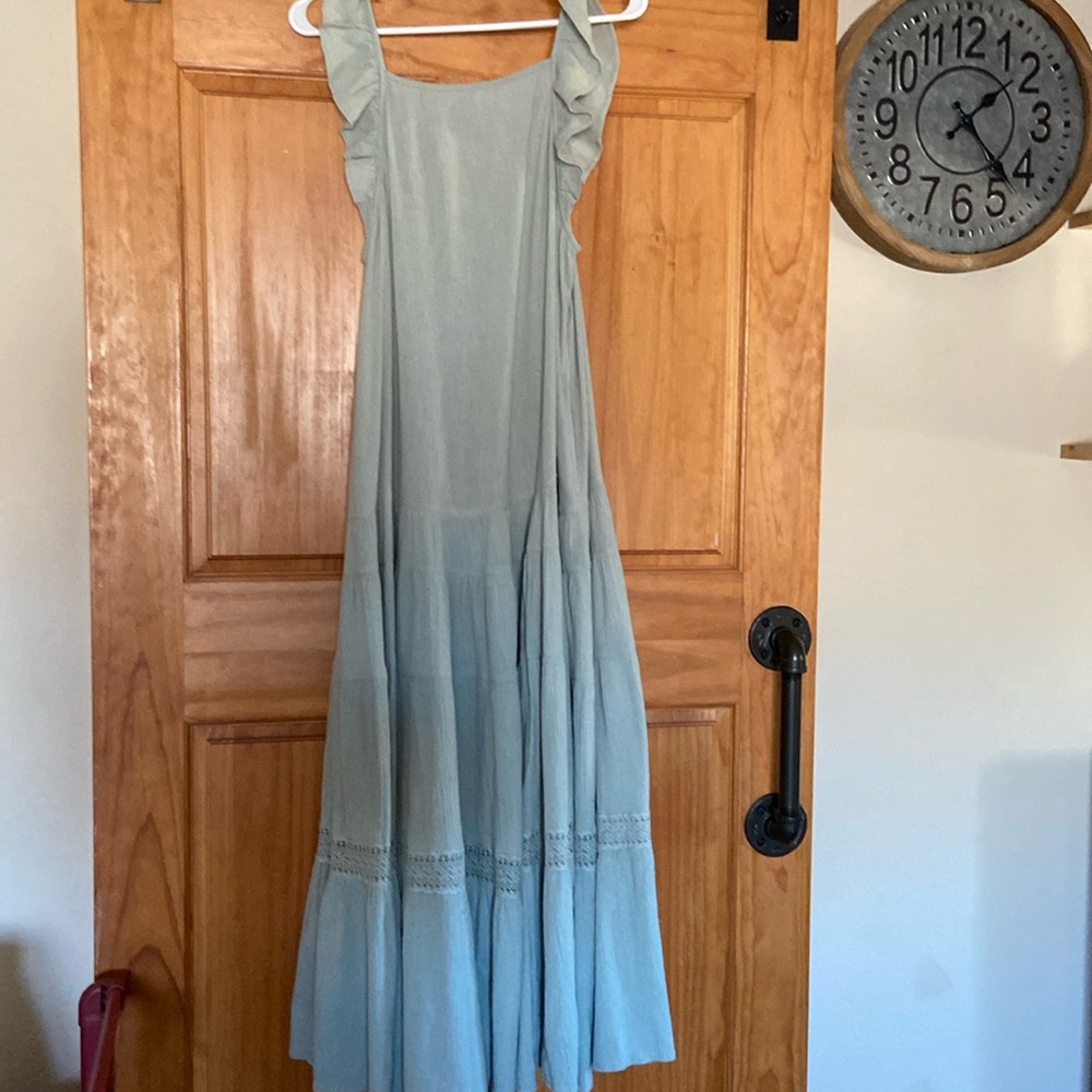 Free People Maxi Dress, size Medium. New w/o tags, muted mint green